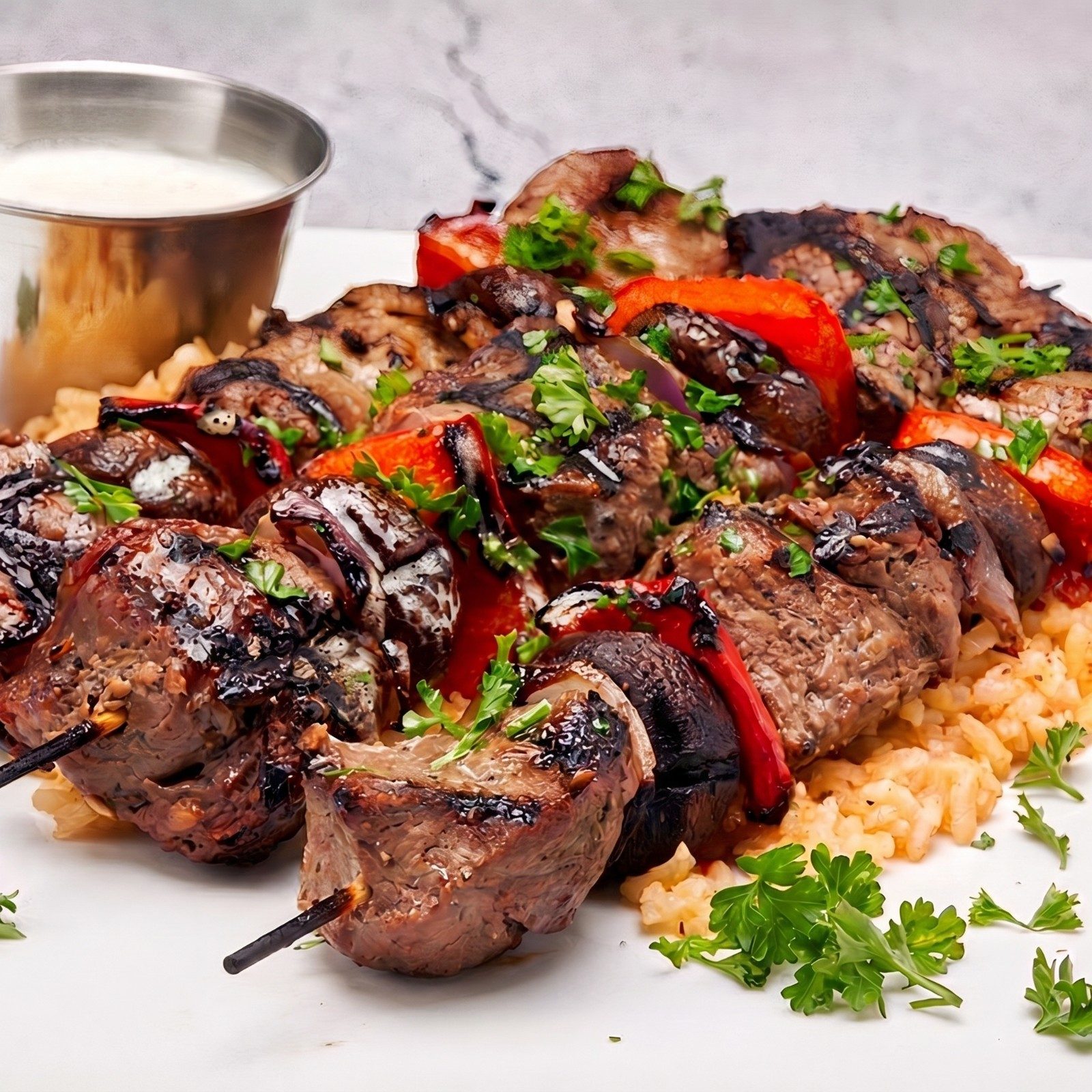 Steak Kabobs.