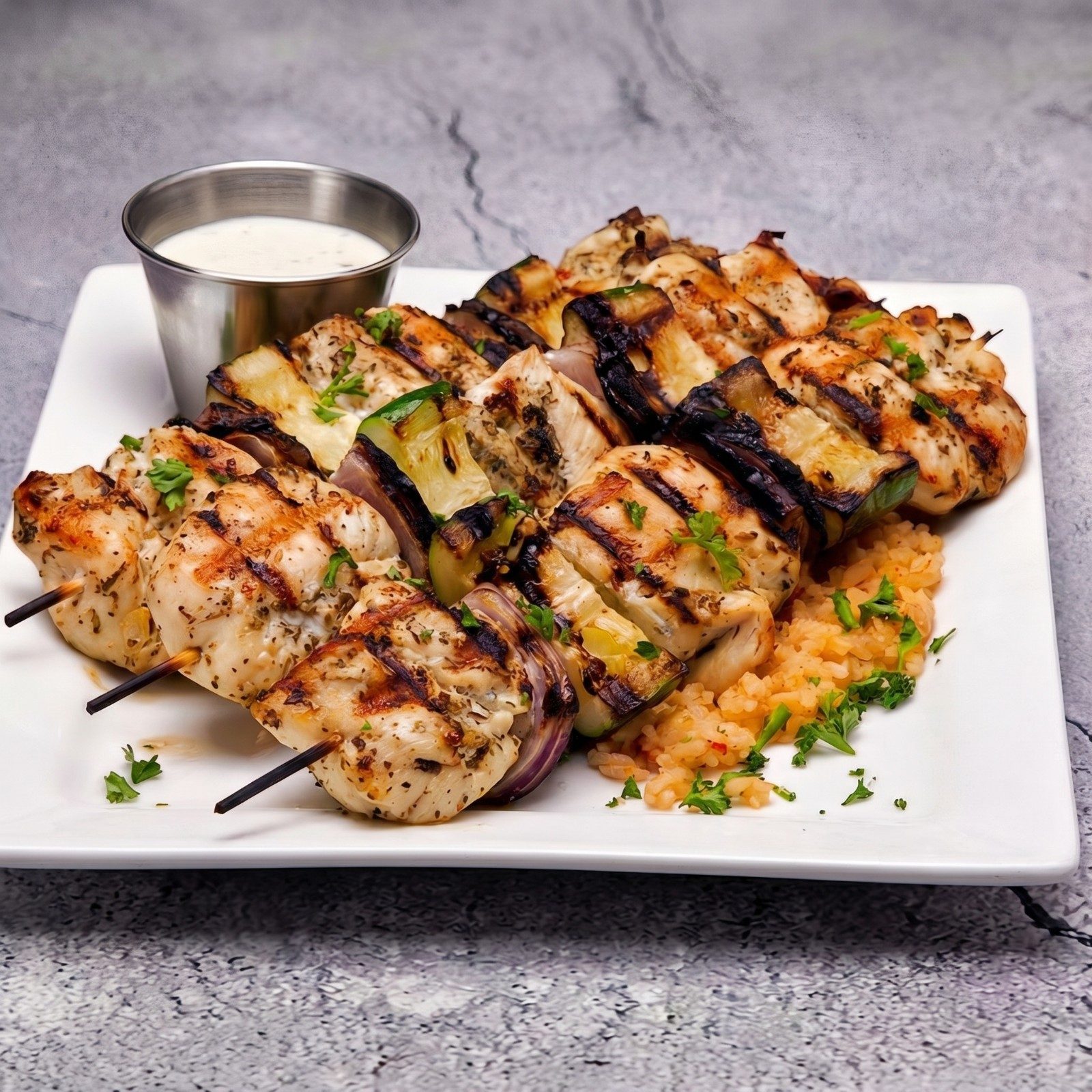 Amerikanos Chicken Kabobs.