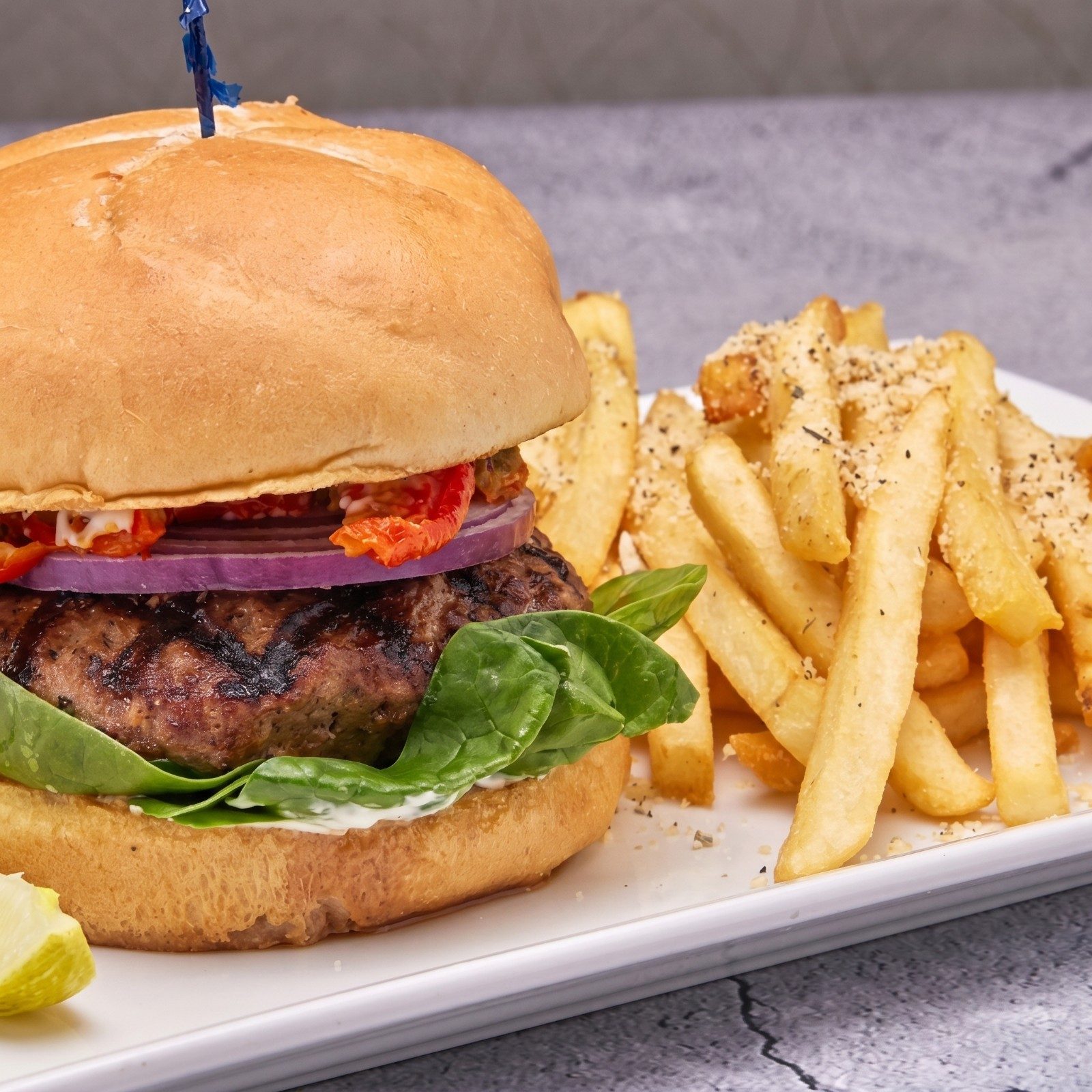 Greek Lamb Burger.