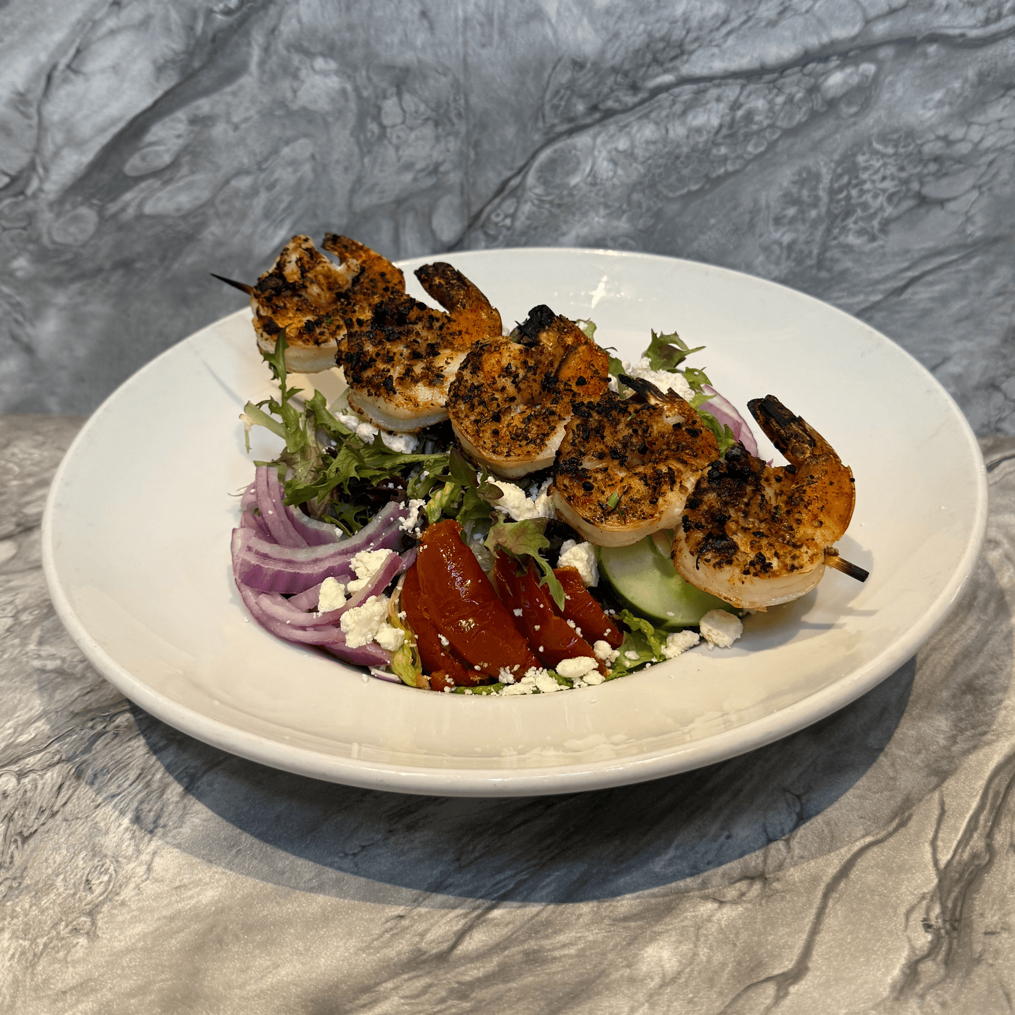 Greek Freak Shrimp Salad.